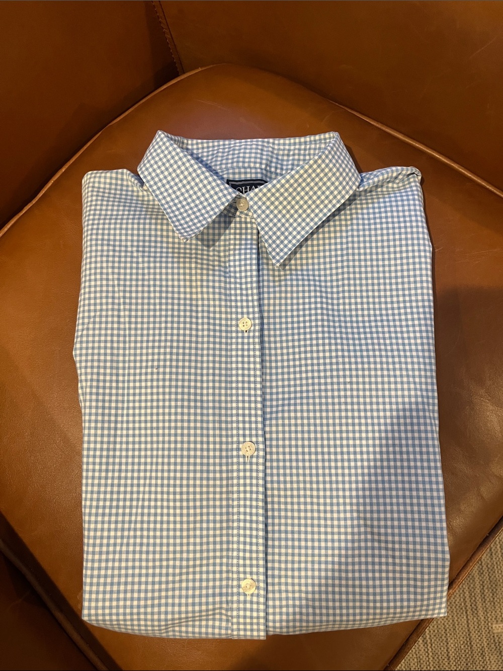 Kids Chaps Light Blue Gingham Button-Down Shirt